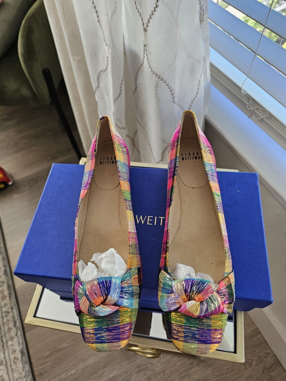 Stuart Weitzman Multicolor Knot-Front Flats - Picture 2 of 4